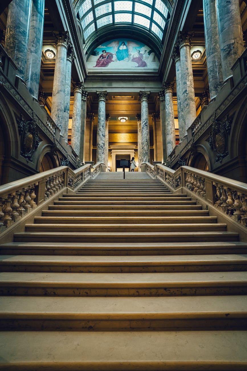 low angle photo of building staircase