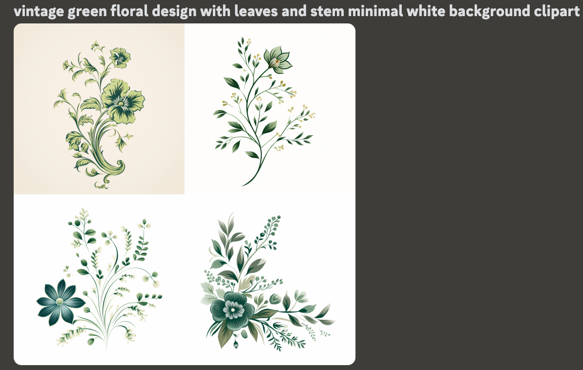 4 boxes with green flower clipart